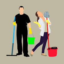 Man and Woman cleaning